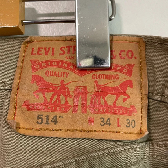 Levi’s  514 Tan Straight Leg Pants W34 L30 - Picture 11 of 11